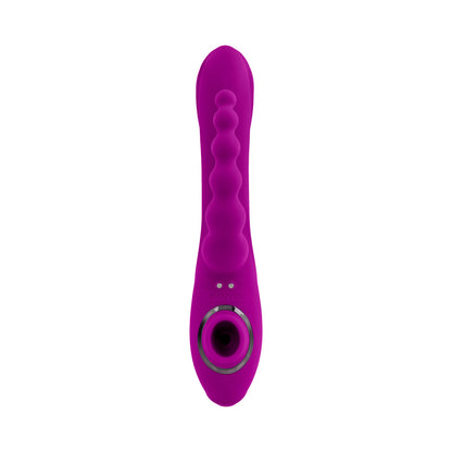 EVOLVED FOURGASM RECHARGEABLE TRIPLE STIM VIBE WITH SUCTION SILICONE PURPLE