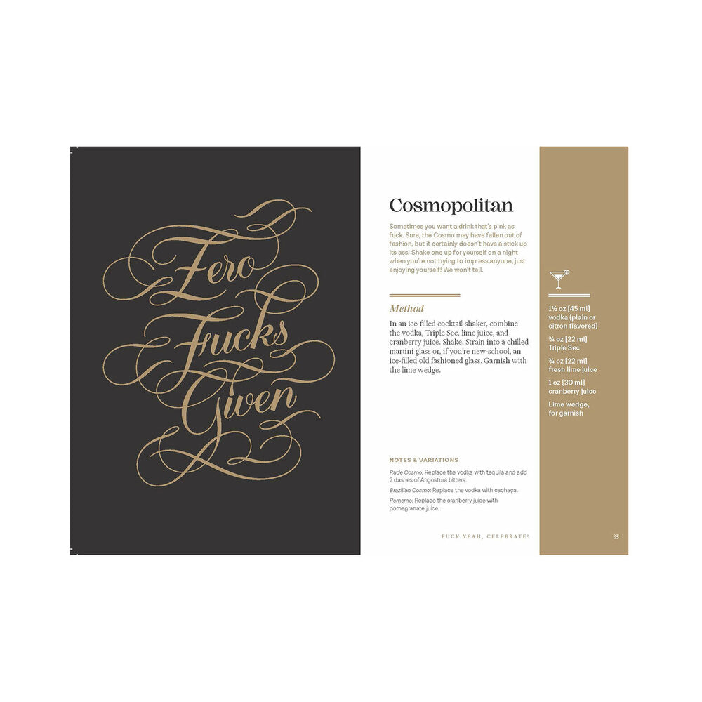 HACHETTE - CALLIGRAPHUCK CLASSY AS FUCK COCKTAILS: 60+ DAMN GOOD RECIPES FOR ALL OCCASIONS