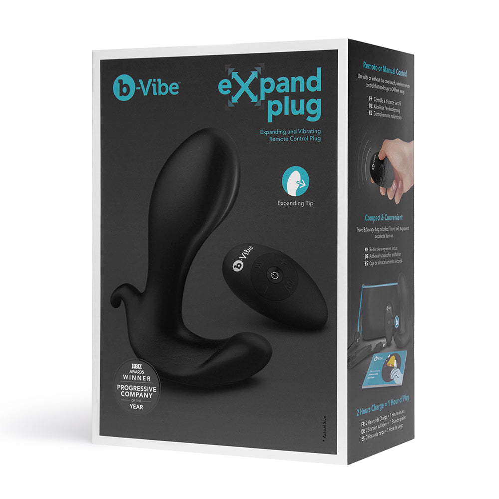 B-VIBE EXPAND EXPANDING AND VIBRATING REMOTE CONTROL PLUG BLACK