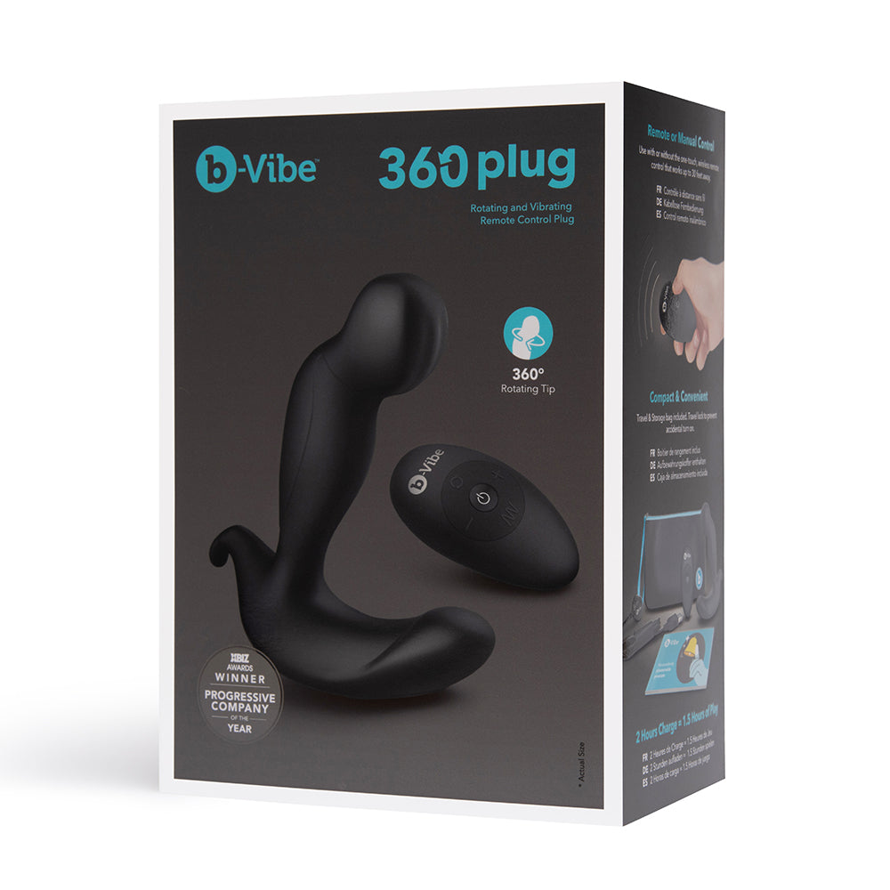 B-VIBE 360 ROTATING AND VIBRATING REMOTE CONTROL PLUG BLACK