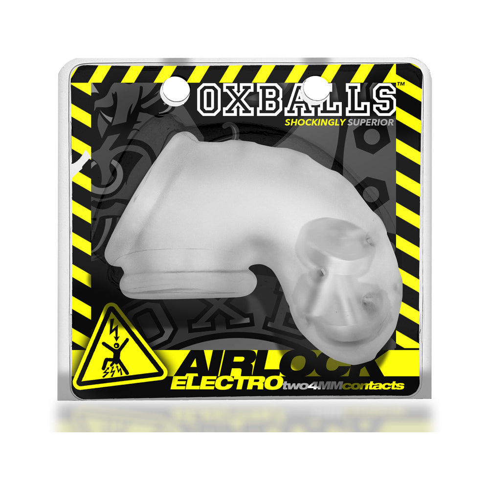 OXBALLS - AIRLOCK ELECTRO AIR-LITE VENTED CHASTITY CLEAR ICE