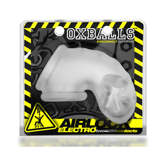OXBALLS - AIRLOCK ELECTRO AIR-LITE VENTED CHASTITY CLEAR ICE