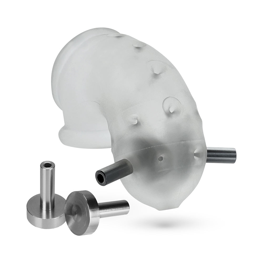 OXBALLS AIRLOCK ELECTRO AIR-LITE VENTED CHASTITY CLEAR ICE