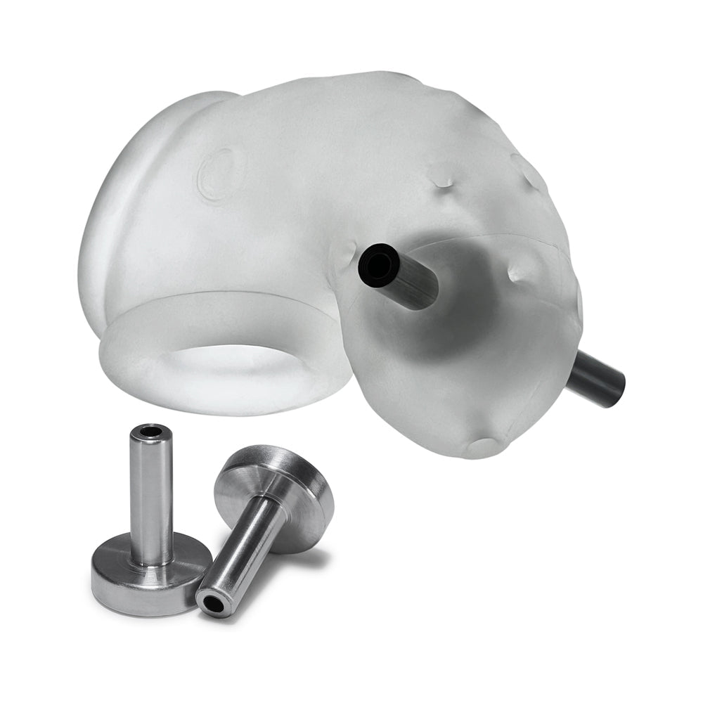 OXBALLS AIRLOCK ELECTRO AIR-LITE VENTED CHASTITY CLEAR ICE