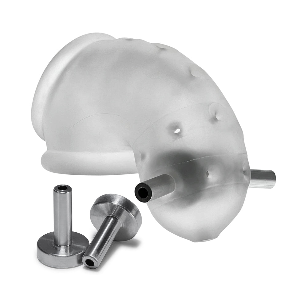 OXBALLS AIRLOCK ELECTRO AIR-LITE VENTED CHASTITY CLEAR ICE