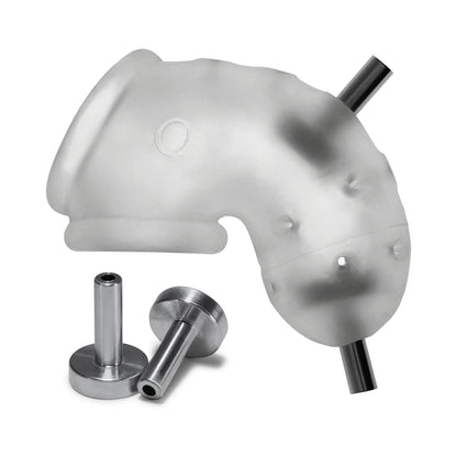 OXBALLS AIRLOCK ELECTRO AIR-LITE VENTED CHASTITY CLEAR ICE