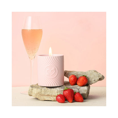 HIGHONLOVE PINK MASSAGE CANDLE STRAWBERRIES & CHAMPAGNE