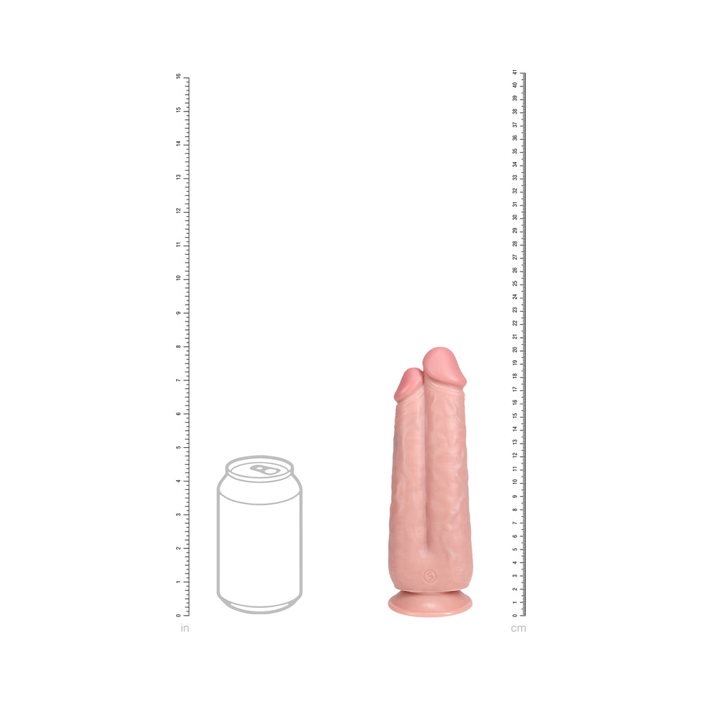 SHOTS - REALROCK TWO IN ONE 7 IN. / 8 IN. DILDO BEIGE