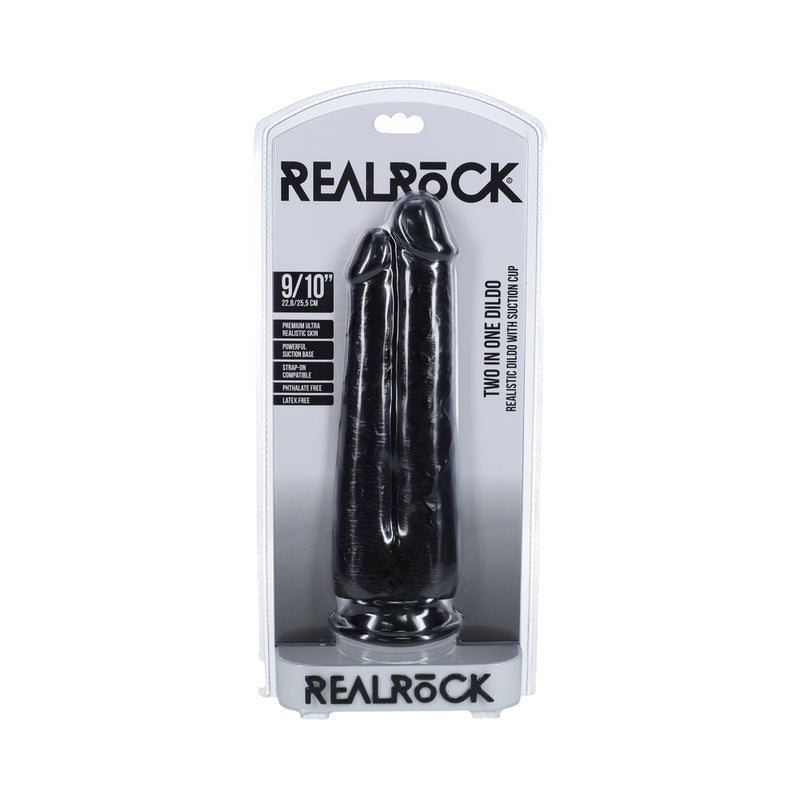 REALROCK TWO IN ONE 9 IN. / 10 IN. DILDO BLACK