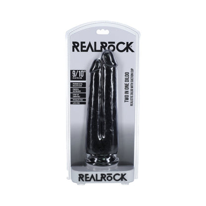 REALROCK TWO IN ONE 9 IN. / 10 IN. DILDO BLACK