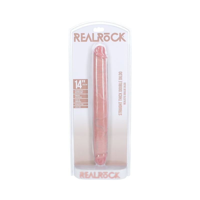 REALROCK 14 IN. THICK DOUBLE-ENDED DONG BEIGE