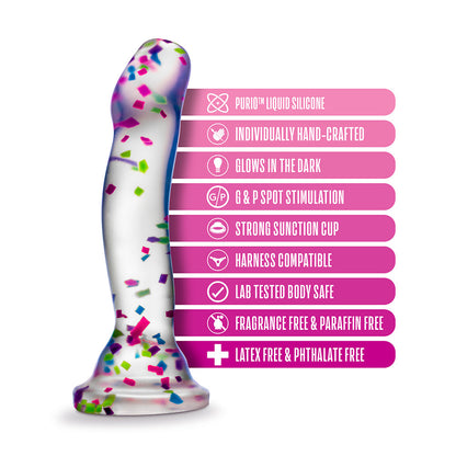 NEO ELITE HANKY PANKY 7.5 IN. GLOW-IN-THE-DARK SILICONE CONFETTI DILDO