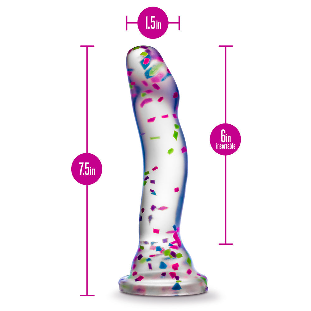 NEO ELITE HANKY PANKY 7.5 IN. GLOW-IN-THE-DARK SILICONE CONFETTI DILDO