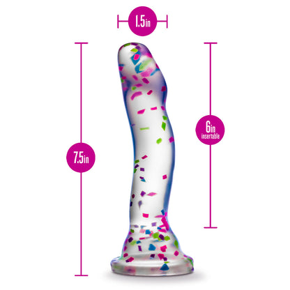 NEO ELITE HANKY PANKY 7.5 IN. GLOW-IN-THE-DARK SILICONE CONFETTI DILDO