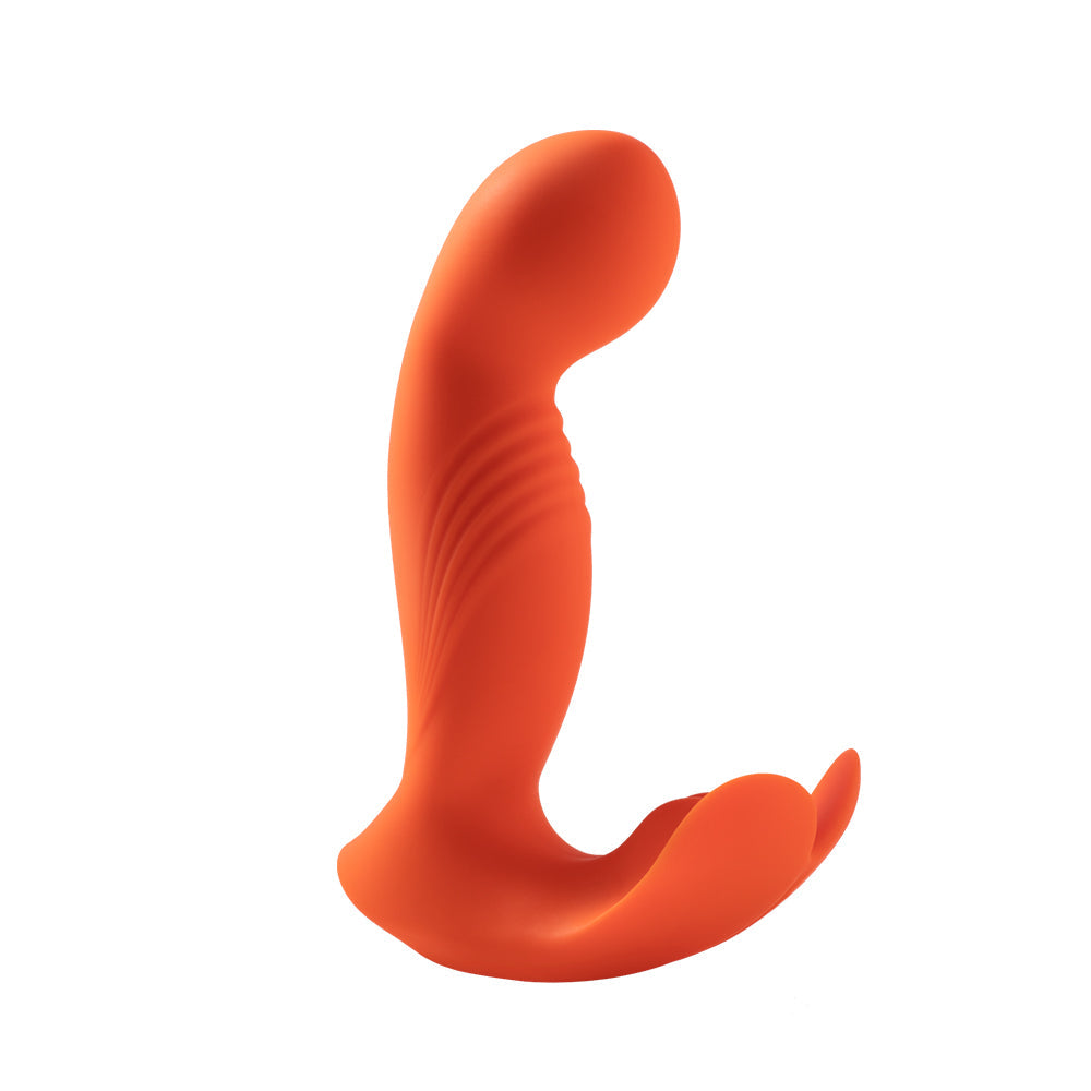 HONEY PLAY BOX CRAVE 3 G-SPOT VIBRATOR WITH ROTATING MASSAGE HEAD AND CLIT TICKLER ORANGE