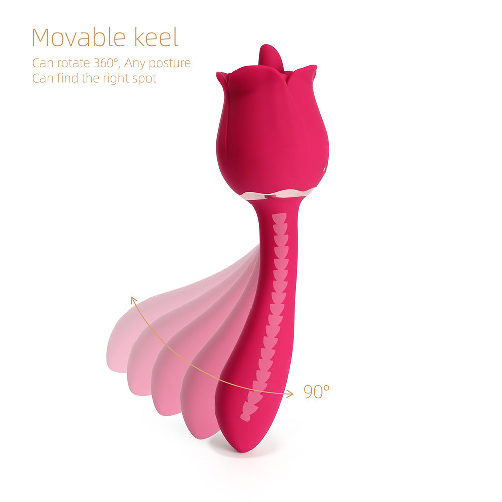 HONEY PLAY BOX RHEA THE ROSE CLIT TONGUE LICKING VIBRATOR AND G-SPOT MASSAGER RED