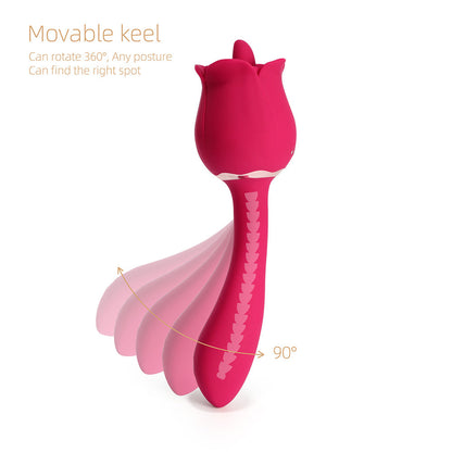HONEY PLAY BOX RHEA THE ROSE CLIT TONGUE LICKING VIBRATOR AND G-SPOT MASSAGER RED
