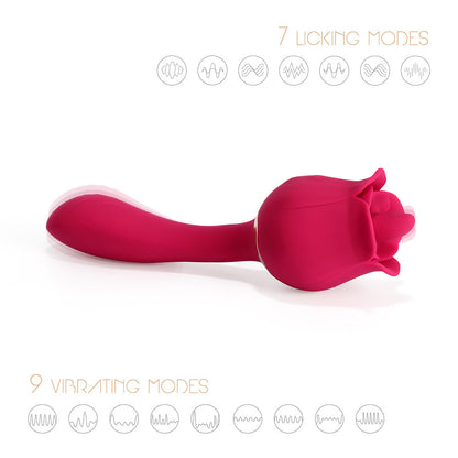 HONEY PLAY BOX RHEA THE ROSE CLIT TONGUE LICKING VIBRATOR AND G-SPOT MASSAGER RED