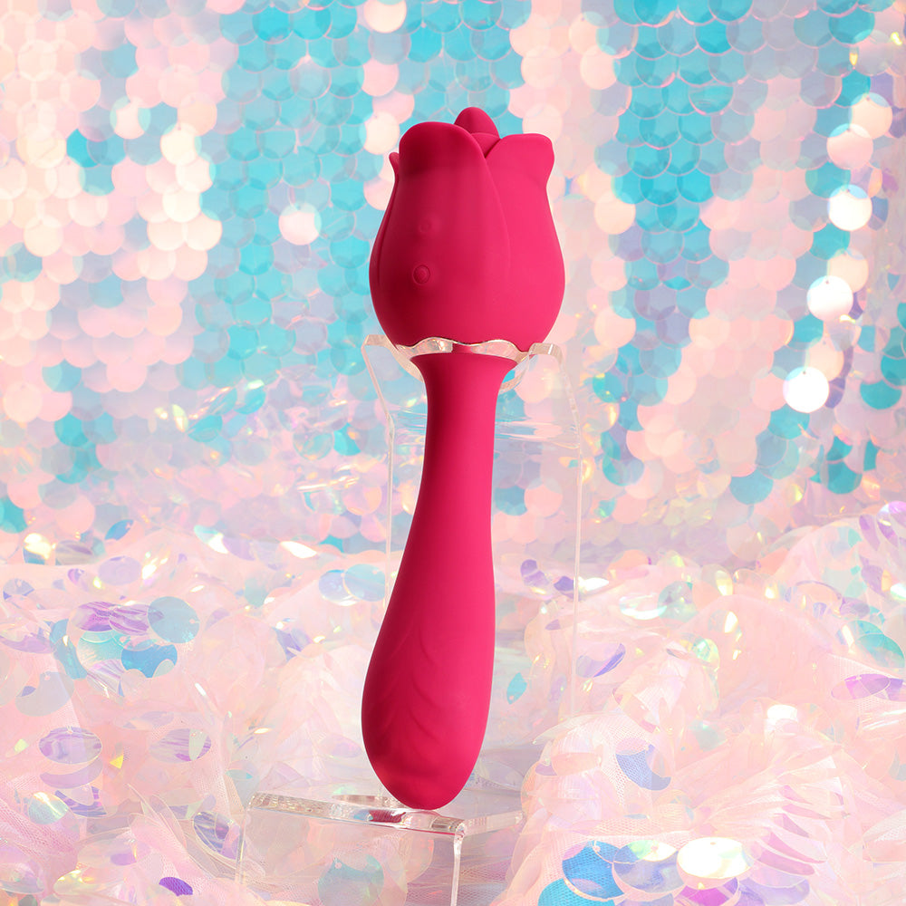 HONEY PLAY BOX RHEA THE ROSE CLIT TONGUE LICKING VIBRATOR AND G-SPOT MASSAGER RED