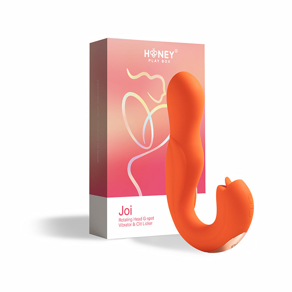 HONEY PLAY BOX - JOI ROTATING HEAD G-SPOT VIBRATOR AND CLIT LICKER ORANGE