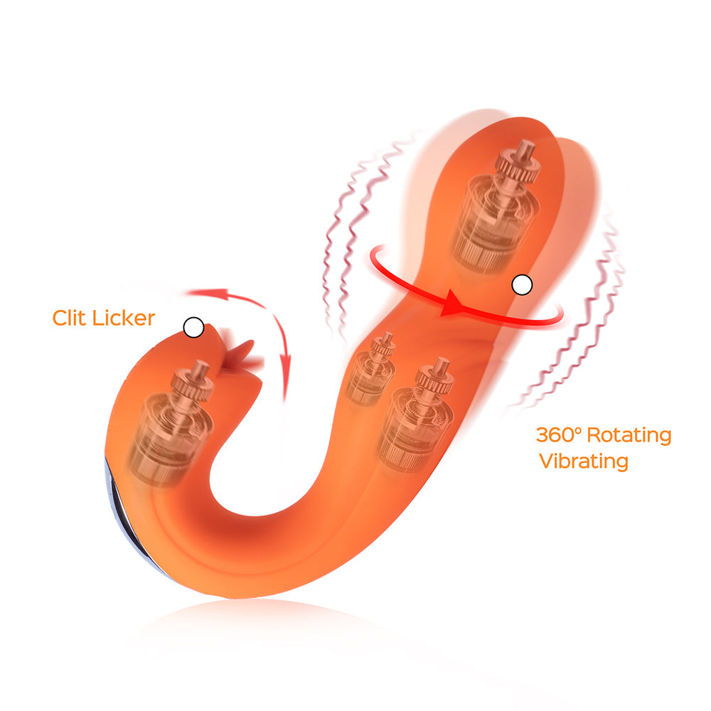 HONEY PLAY BOX - JOI ROTATING HEAD G-SPOT VIBRATOR AND CLIT LICKER ORANGE