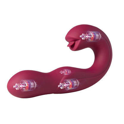 HONEY PLAY BOX - JOI PRO ROTATING HEAD G-SPOT VIBRATOR AND CLIT LICKER REMOTE CONTROLLED MAROON