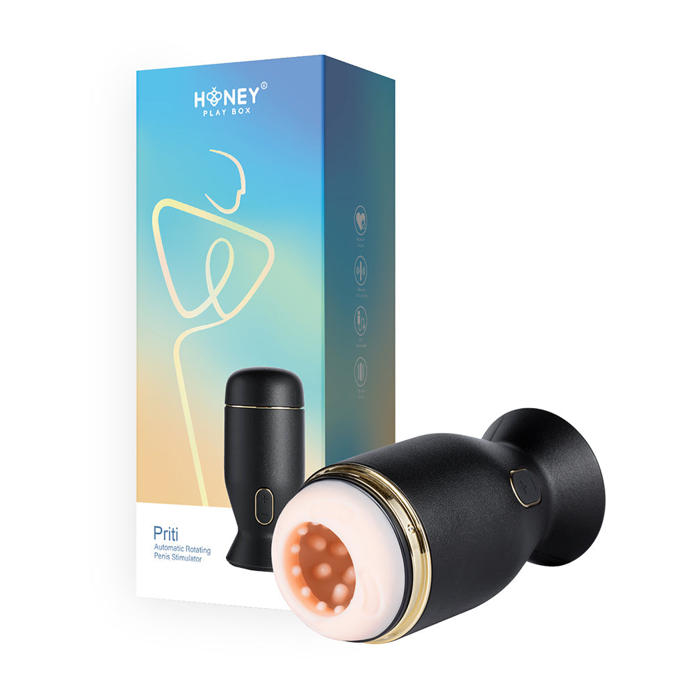 HONEY PLAY BOX - PRITI AUTOMATIC ROTATING PENIS STIMULATOR BLACK
