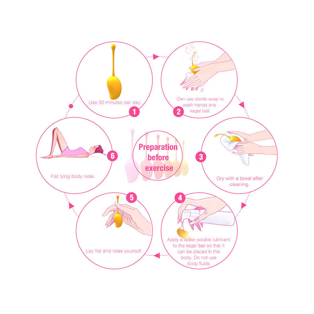 HONEY PLAY BOX - MANGO TROPICAL WEIGHTED KEGEL BALL 6-PIECE EXERCISE SET ASSORTED COLOR