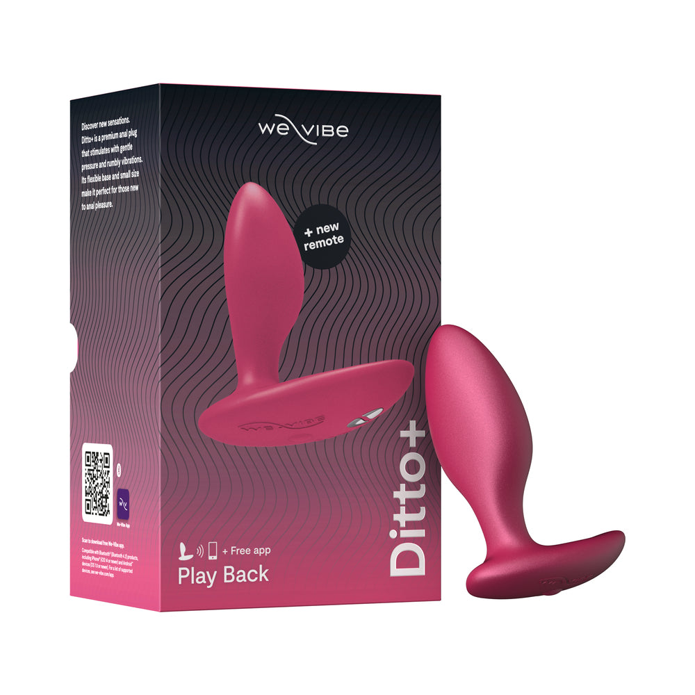 WE-VIBE - DITTO+ RECHARGEABLE REMOTE-CONTROLLED SILICONE VIBRATING ANAL PLUG COSMIC PINK