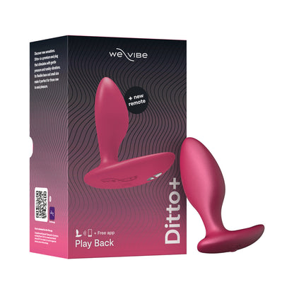 WE-VIBE - DITTO+ RECHARGEABLE REMOTE-CONTROLLED SILICONE VIBRATING ANAL PLUG COSMIC PINK