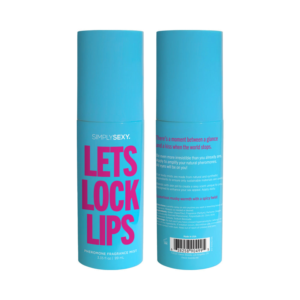 SIMPLY SEXY LET''S LOCK LIPS PHEROMONE FRAGRANCE MIST 3.35 OZ.