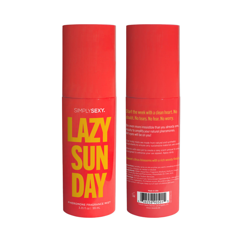 SIMPLY SEXY LAZY SUNDAY PHEROMONE FRAGRANCE MIST 3.35 OZ.