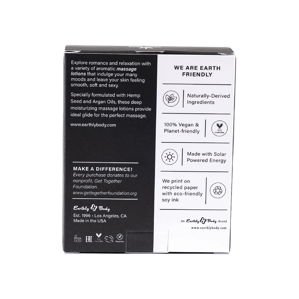 EARTHLY BODY MASSAGE-A-TROIS EDIBLE MASSAGE LOTION 3-PIECE GIFT SET BOX 2 OZ.