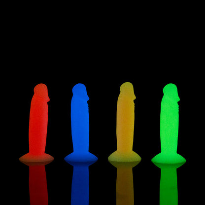BMS - ADDICTION SILLY WILLY GLOW-IN-THE-DARK 3.3 IN. SILICONE DILDO 12-PIECE FISHBOWL DISPLAY
