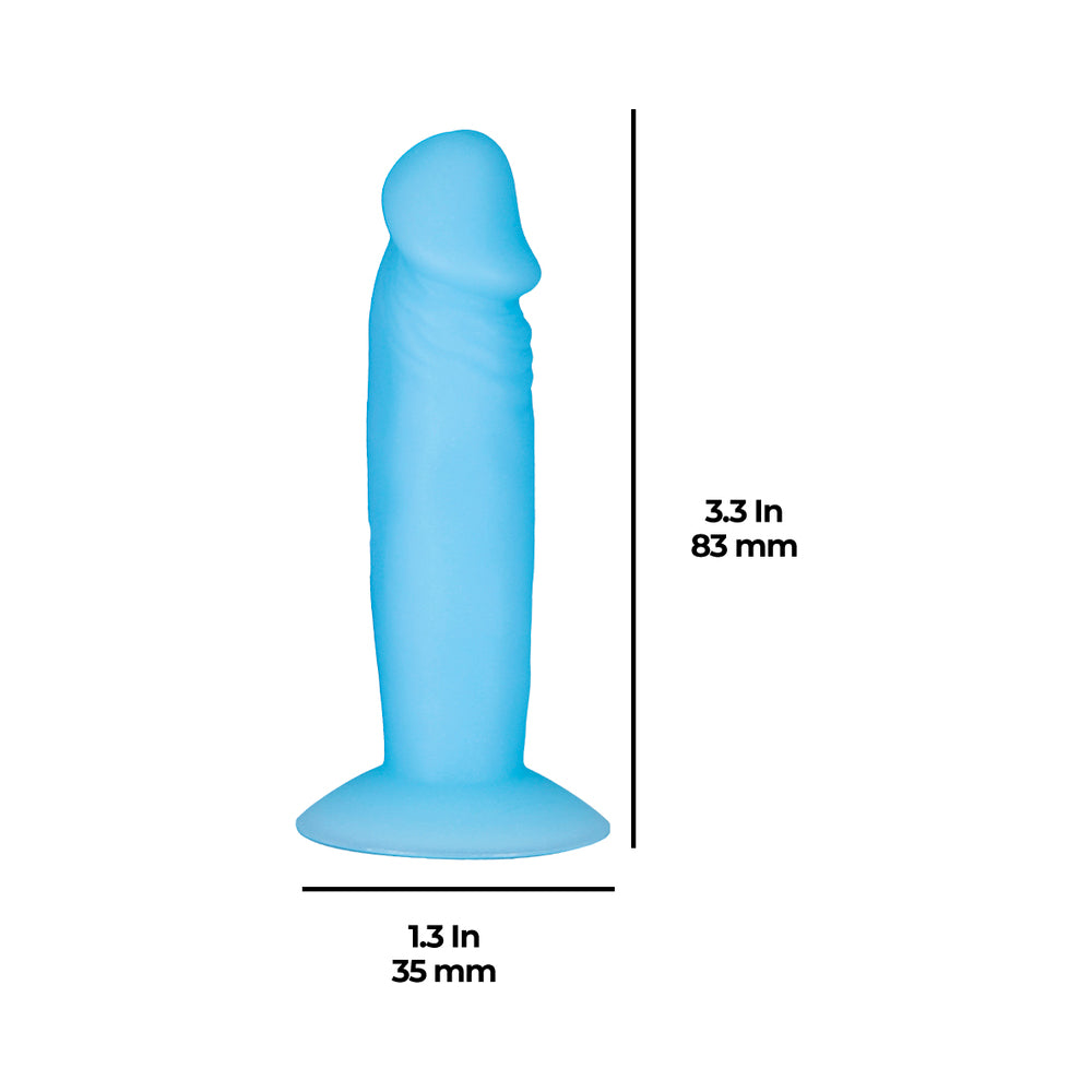 BMS - ADDICTION SILLY WILLY GLOW-IN-THE-DARK 3.3 IN. SILICONE DILDO 12-PIECE FISHBOWL DISPLAY