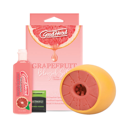 DOC JOHNSON - GOODHEAD GRAPEFRUIT BLOWJOB SET YELLOW PINK