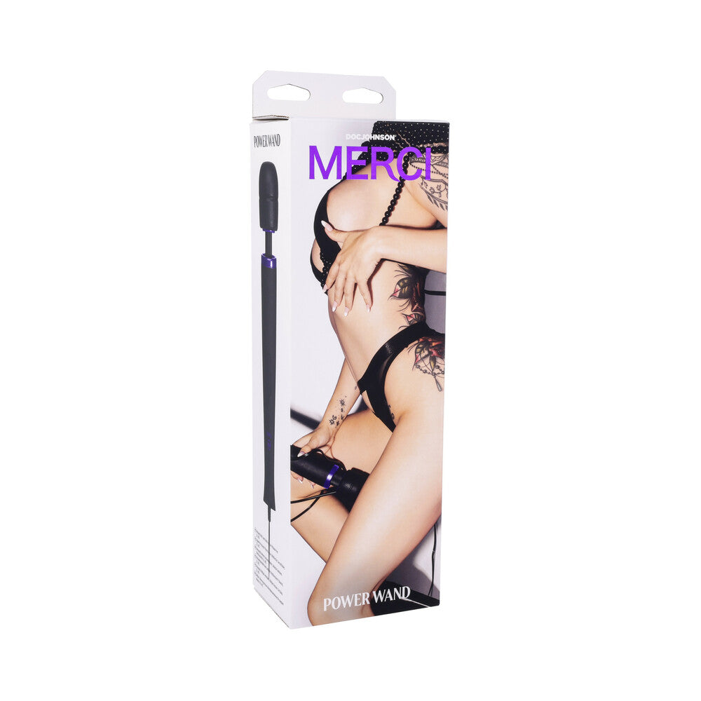 MERCI POWER WAND ULTRA-POWERFUL SILICONE WAND MASSAGER BLACK VIOLET