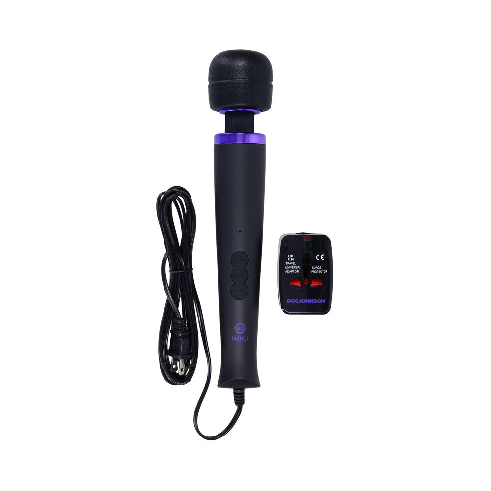 MERCI POWER WAND ULTRA-POWERFUL SILICONE WAND MASSAGER BLACK VIOLET