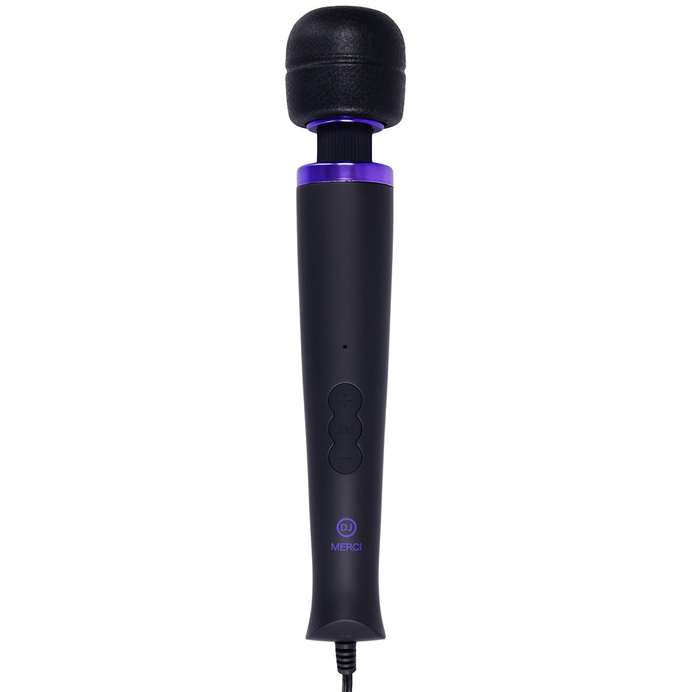 MERCI POWER WAND ULTRA-POWERFUL SILICONE WAND MASSAGER BLACK VIOLET