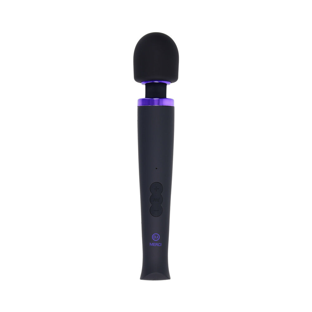 DOC JOHNSON - MERCI RECHARGEABLE POWER WAND ULTRA-POWERFUL SILICONE WAND MASSAGER BLACK VIOLET