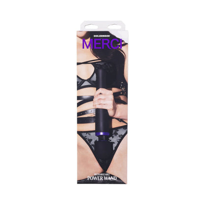 MERCI RECHARGEABLE POWER WAND ULTRA-POWERFUL SILICONE WAND MASSAGER BLACK VIOLET