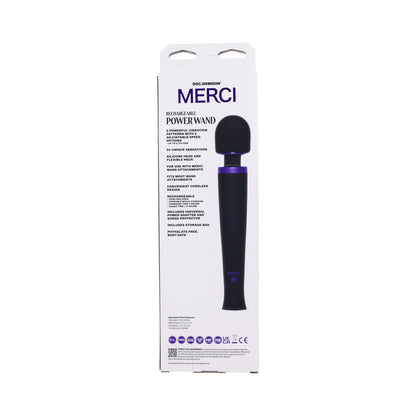MERCI RECHARGEABLE POWER WAND ULTRA-POWERFUL SILICONE WAND MASSAGER BLACK VIOLET
