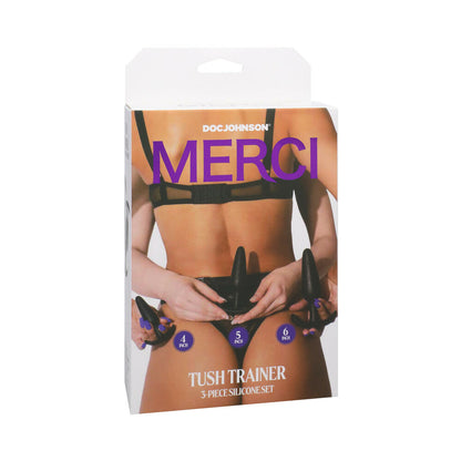DOC JOHNSON - MERCI TUSH TRAINER 3-PIECE SILICONE PLUG SET BLACK