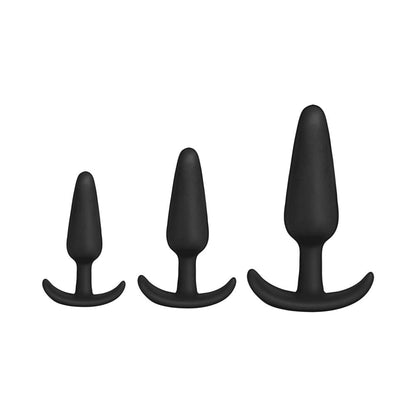 DOC JOHNSON - MERCI TUSH TRAINER 3-PIECE SILICONE PLUG SET BLACK