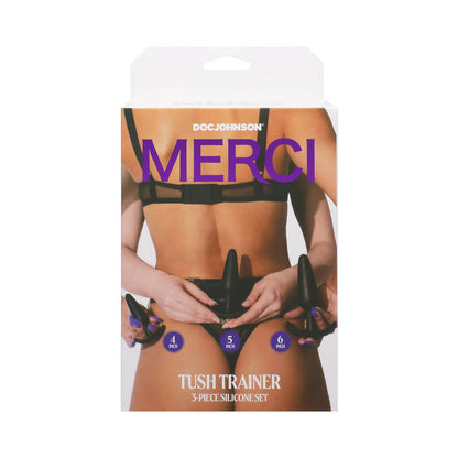 DOC JOHNSON - MERCI TUSH TRAINER 3-PIECE SILICONE PLUG SET BLACK