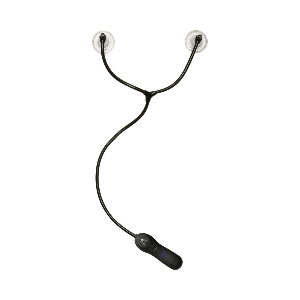DOC JOHNSON - MERCI SWELL AUTO VIBRATING NIPPLE SUCKER CUPS BLACK