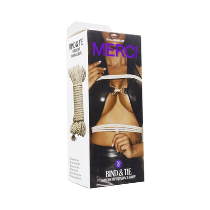 DOC JOHNSON - MERCI BIND & TIE 6MM HEMP BONDAGE ROPE 30 '' NATURAL