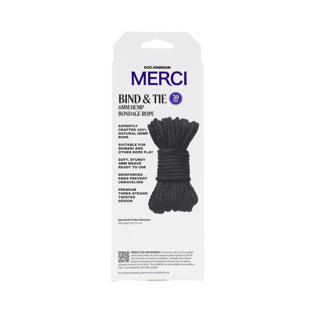 DOC JOHNSON - MERCI BIND & TIE 6MM HEMP BONDAGE ROPE 30 ''