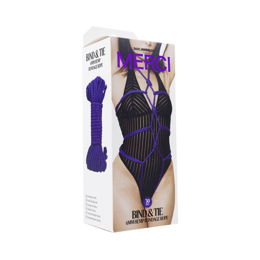 MERCI BIND & TIE 6MM HEMP BONDAGE ROPE 30 FT. VIOLET
