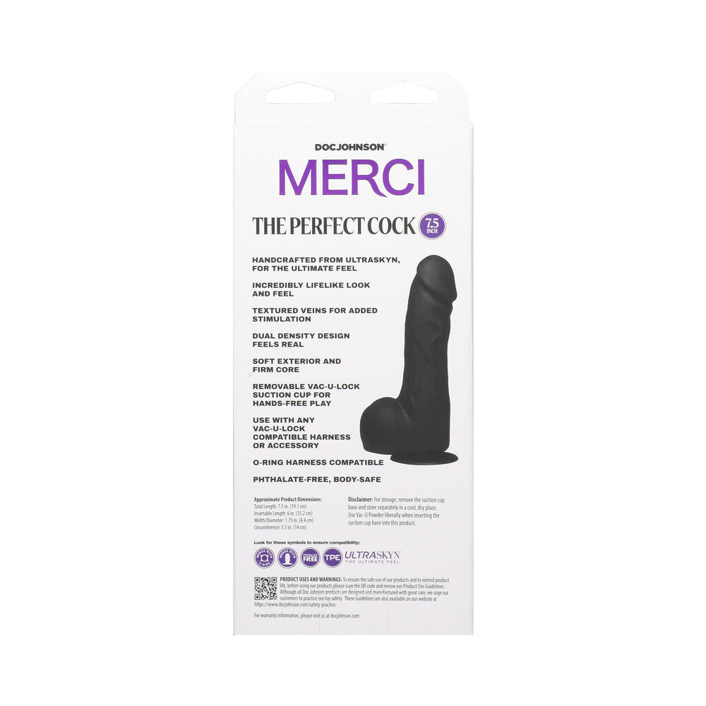 MERCI THE PERFECT COCK 7.5 IN. DILDO WITH REMOVABLE VAC-U-LOCK SUCTION CUP